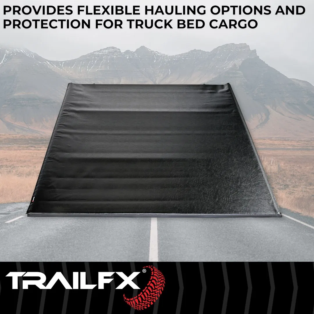 TFX3213 – TRAILFX Tonneau Cover, Soft Roll-Up Hook And Loop Lockable With Tailgate Lock Black Vinyl  - view 3